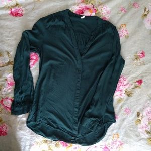 Old Navy hunter green flowy blouse